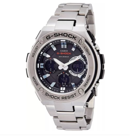 G SHOCK Quartz Watch with Stainless Silver Steel Strap